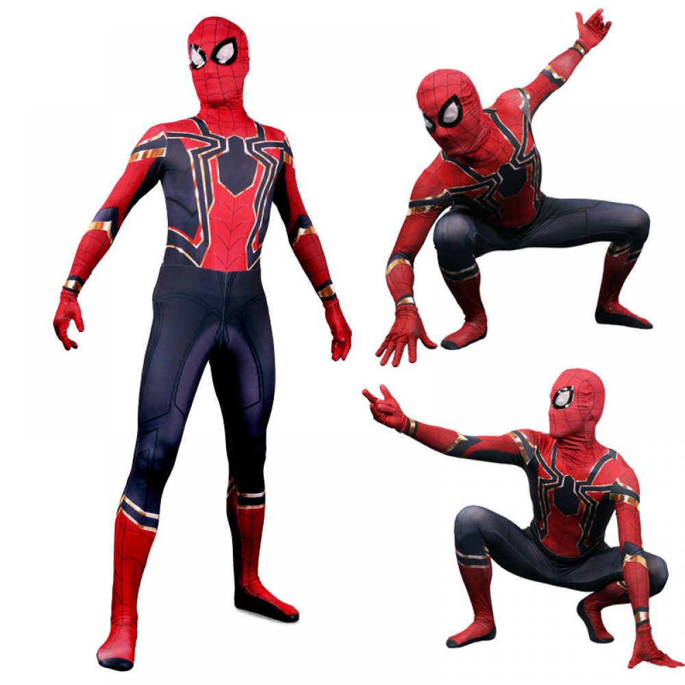 Iron Spider Man Suit Cosplay Costume Bodysuit Zentai For Adult & Kids ...