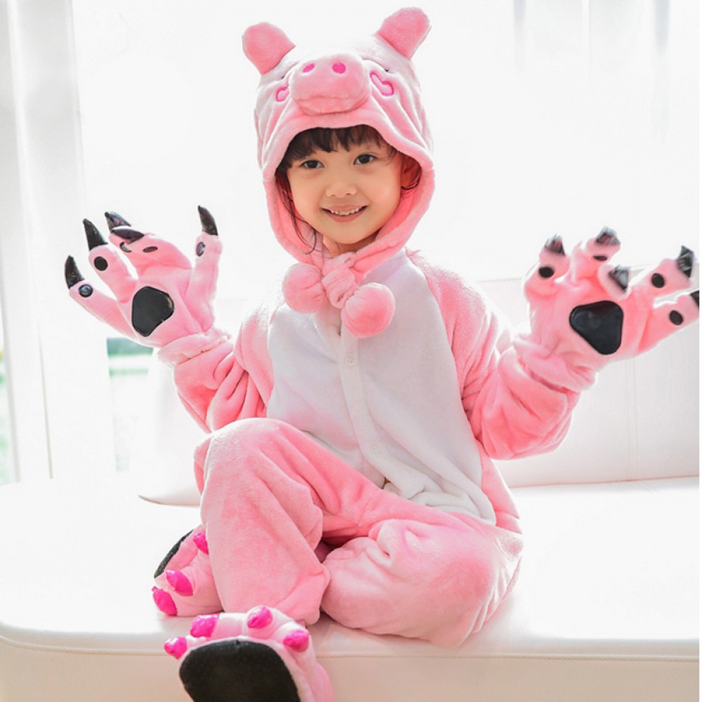 11-12 Years 7-8 5-6 3-4 GladRags Girls Kids Pink Pig/Piggy Hooded Onesie with Hood Age 2-3 9-10