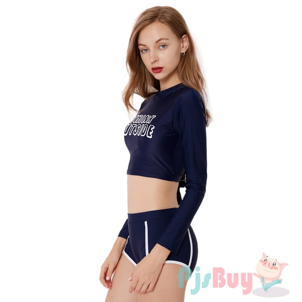 Navy Cute 2Pcs Swimsuits For Women Cheap Bathing Suits ...