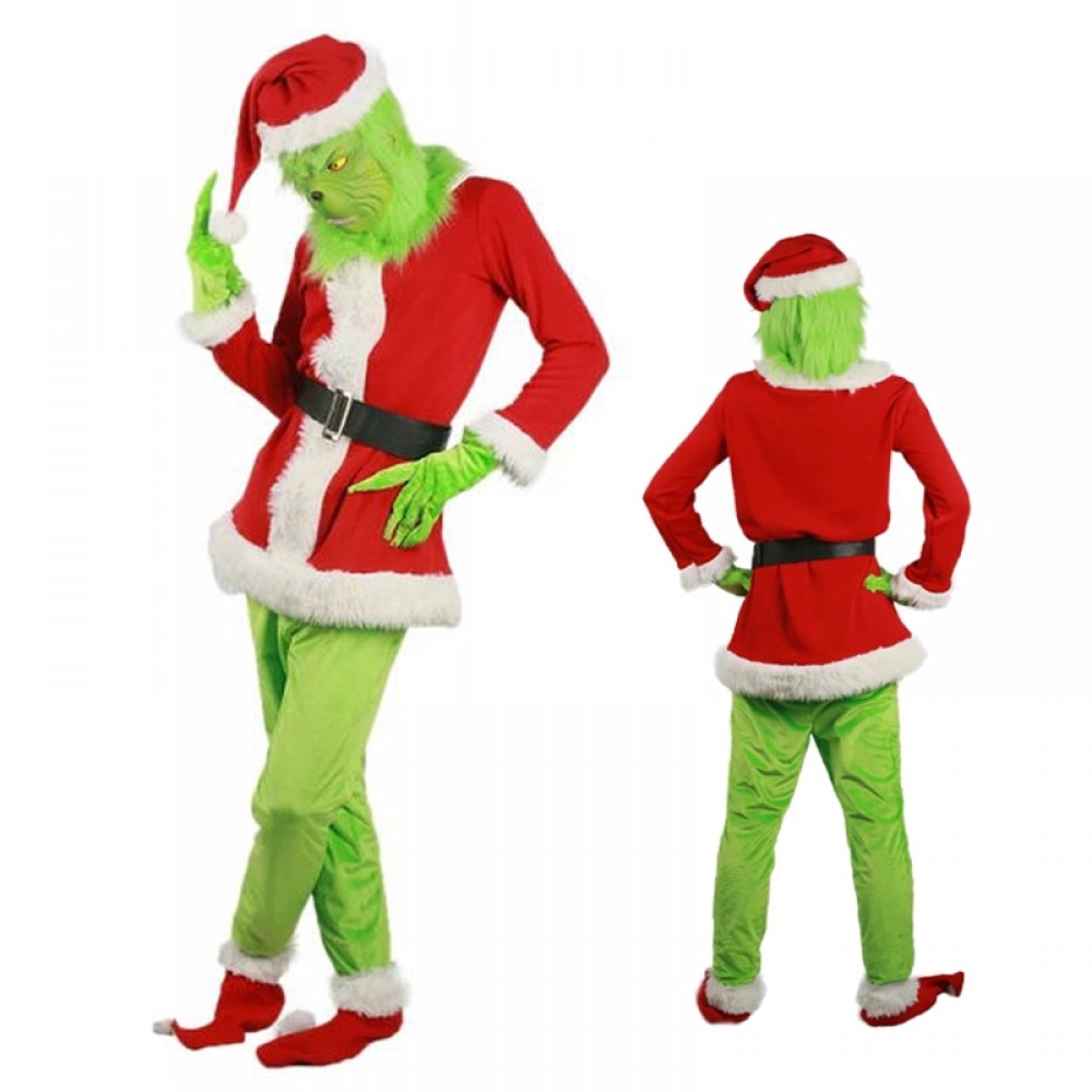 Grinch Costume Adult Grinch Outfit Christmas Costume Full Sets With ...