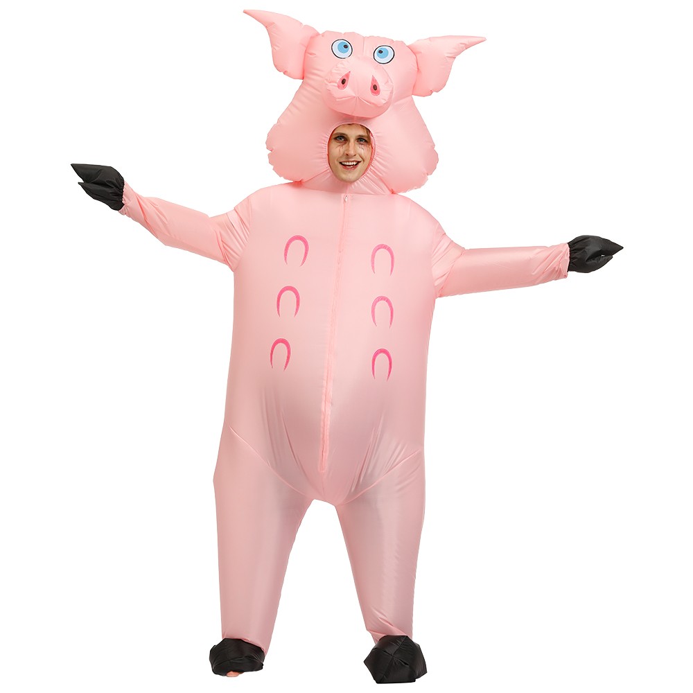 Inflatable Pink Pig Costume Blow Up Pig Costumes Halloween Funny Suit For Adult Pjsbuycom