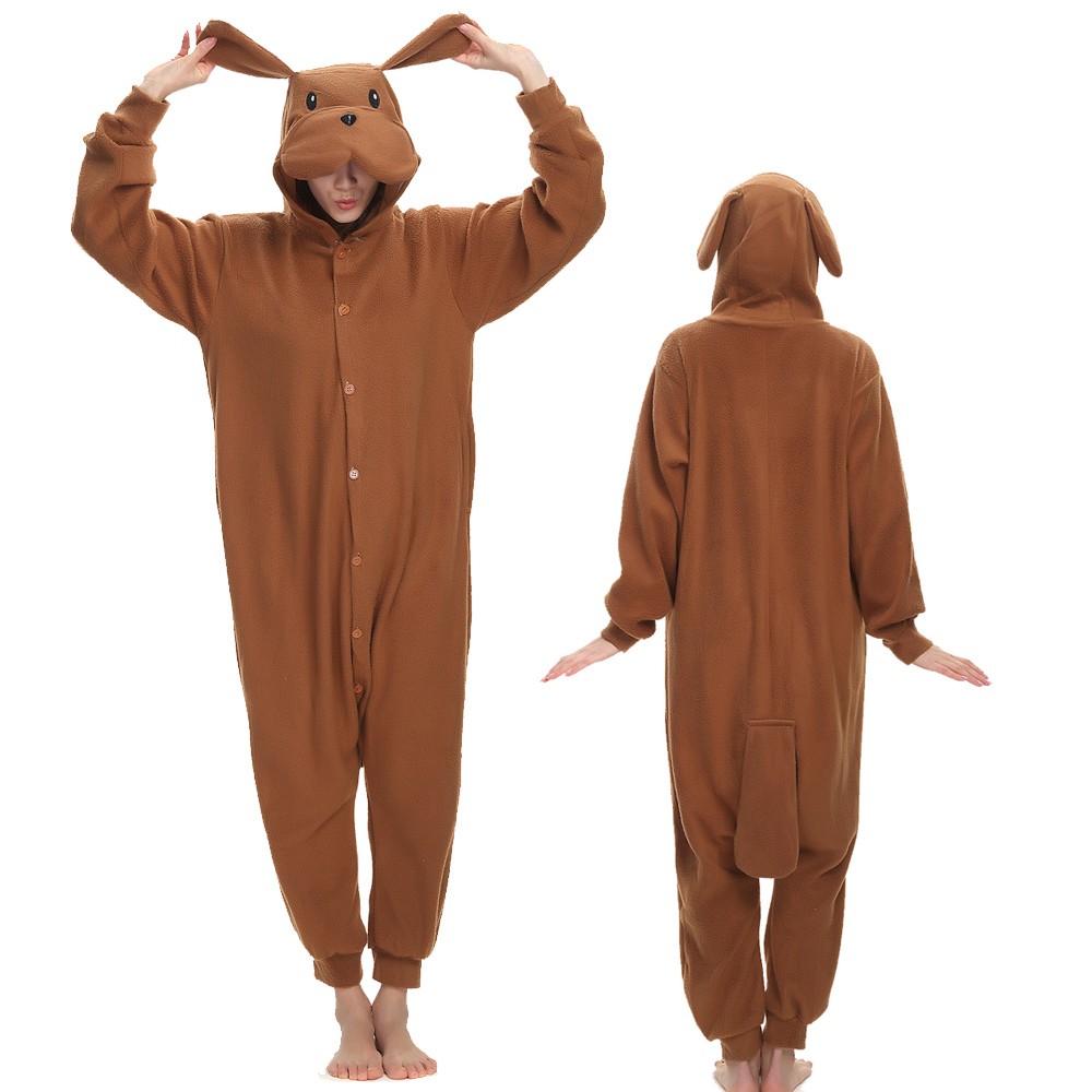 Brown Dog Onesie Pajamas for Adult 
